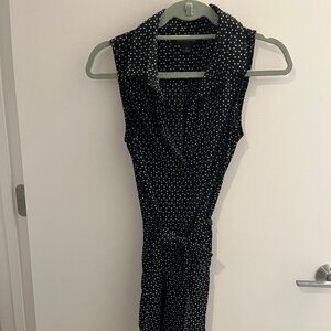 Banana Republic Printed Shirt Dress | Black & White | Belted Waist | Size 2